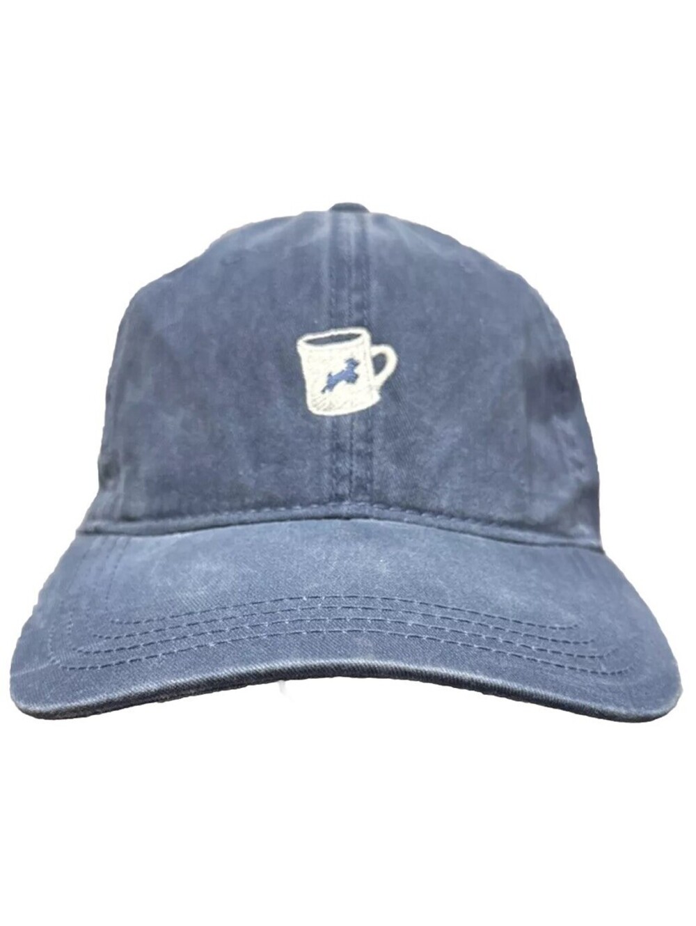 Coffee Cup With Mountain Goat Leaping Big Horn Sleep Butting Blue Baseball Cap